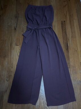 bishop + young Strapless Wide-Leg Jumpsuit in Plum